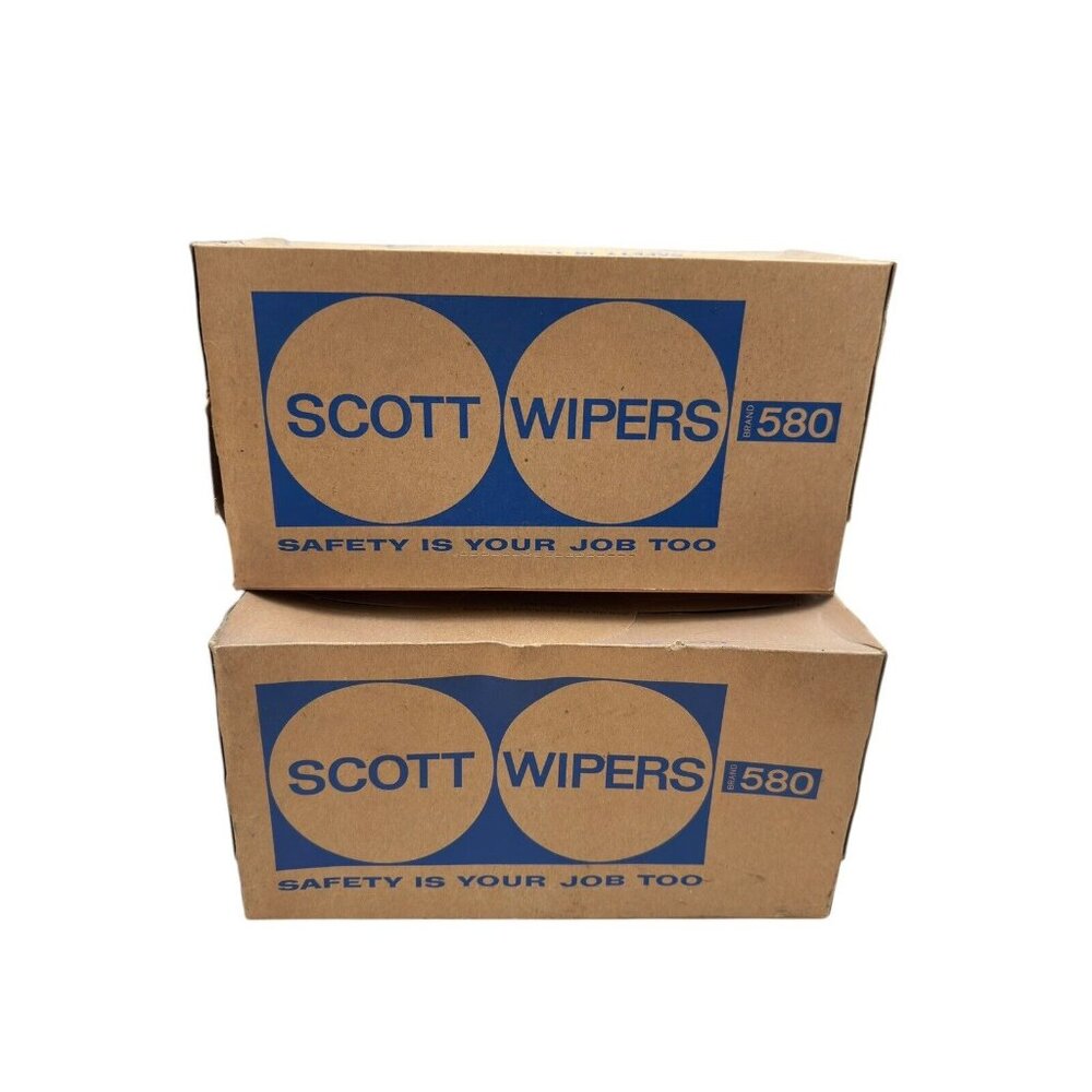 Vintage Rare Original 1958 NOS Scott Wipers 580 Shop Towels 2 Boxes USA Made